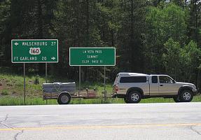 La Veta Pass at 9413 feet elevation