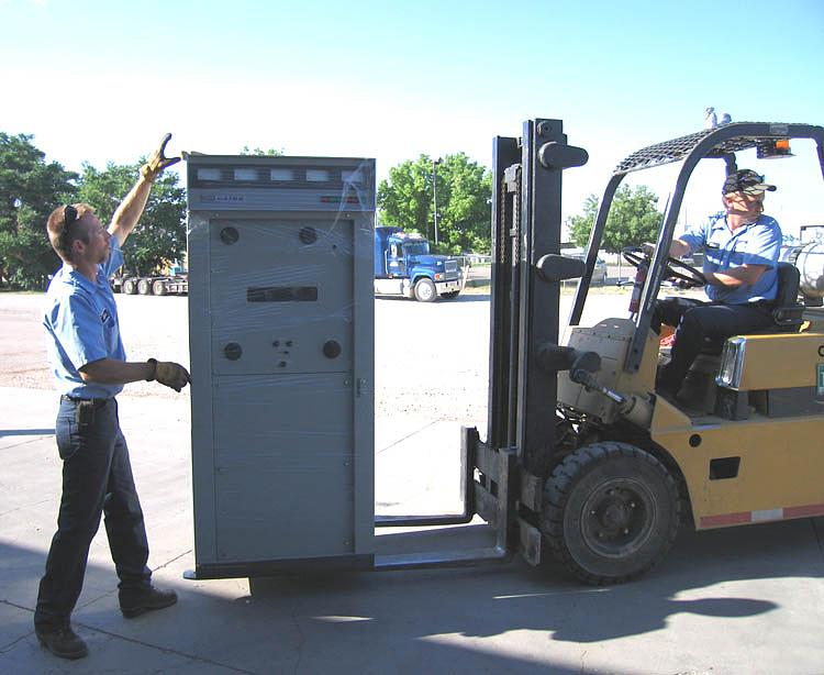 The Majestic guys loading the transmitter on my trailer